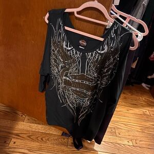 Harley Davidson Cold Shoulder Top